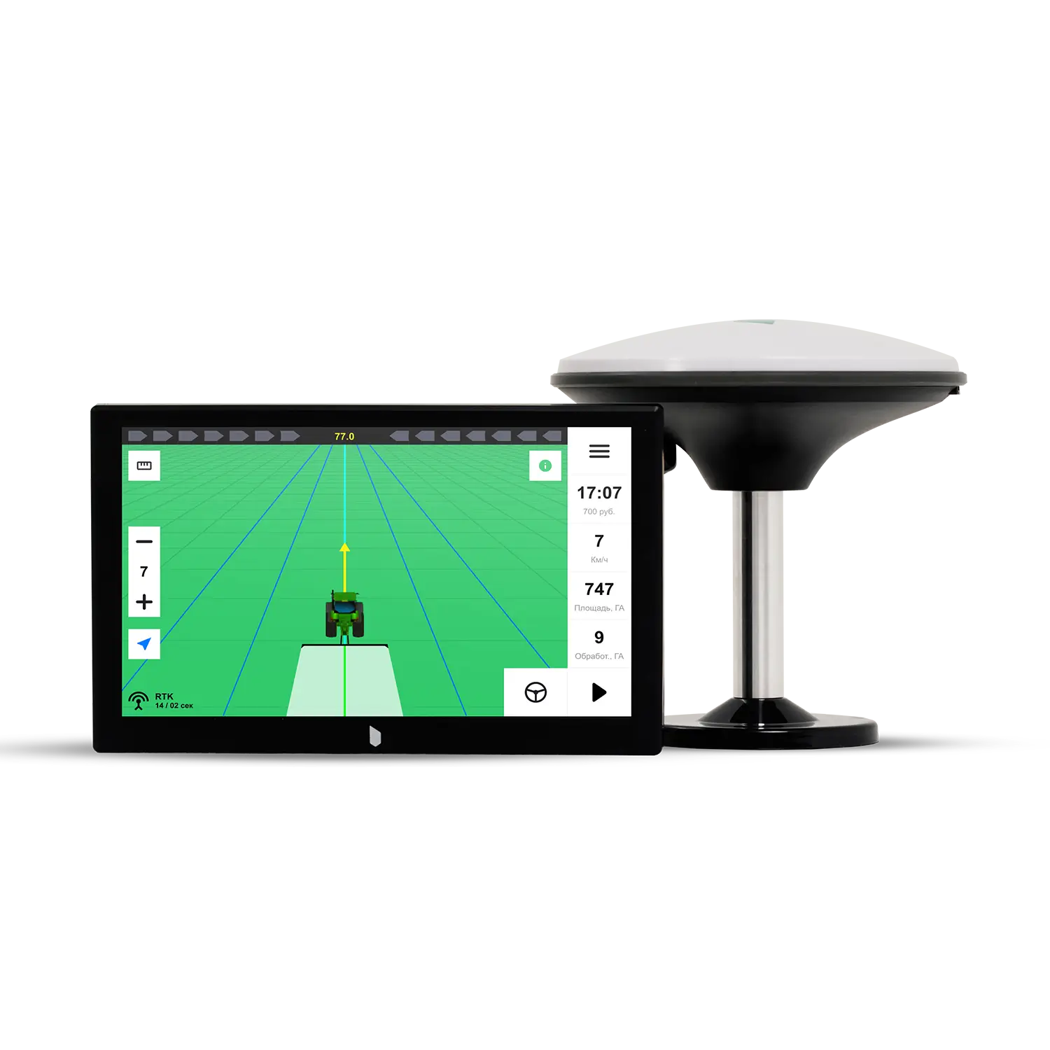 Агронавигатор «Кампус» - экран устройства и джойстик